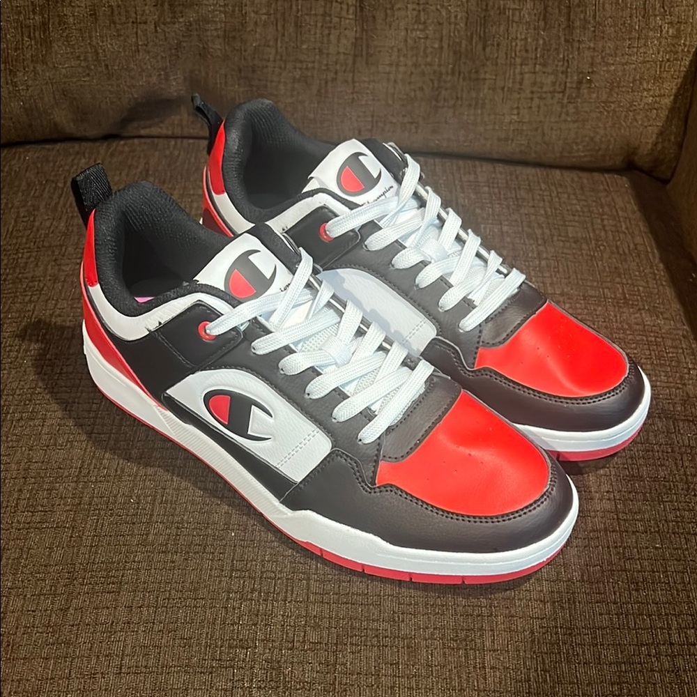 Champion Men's Bold Red and Black Sneakers
